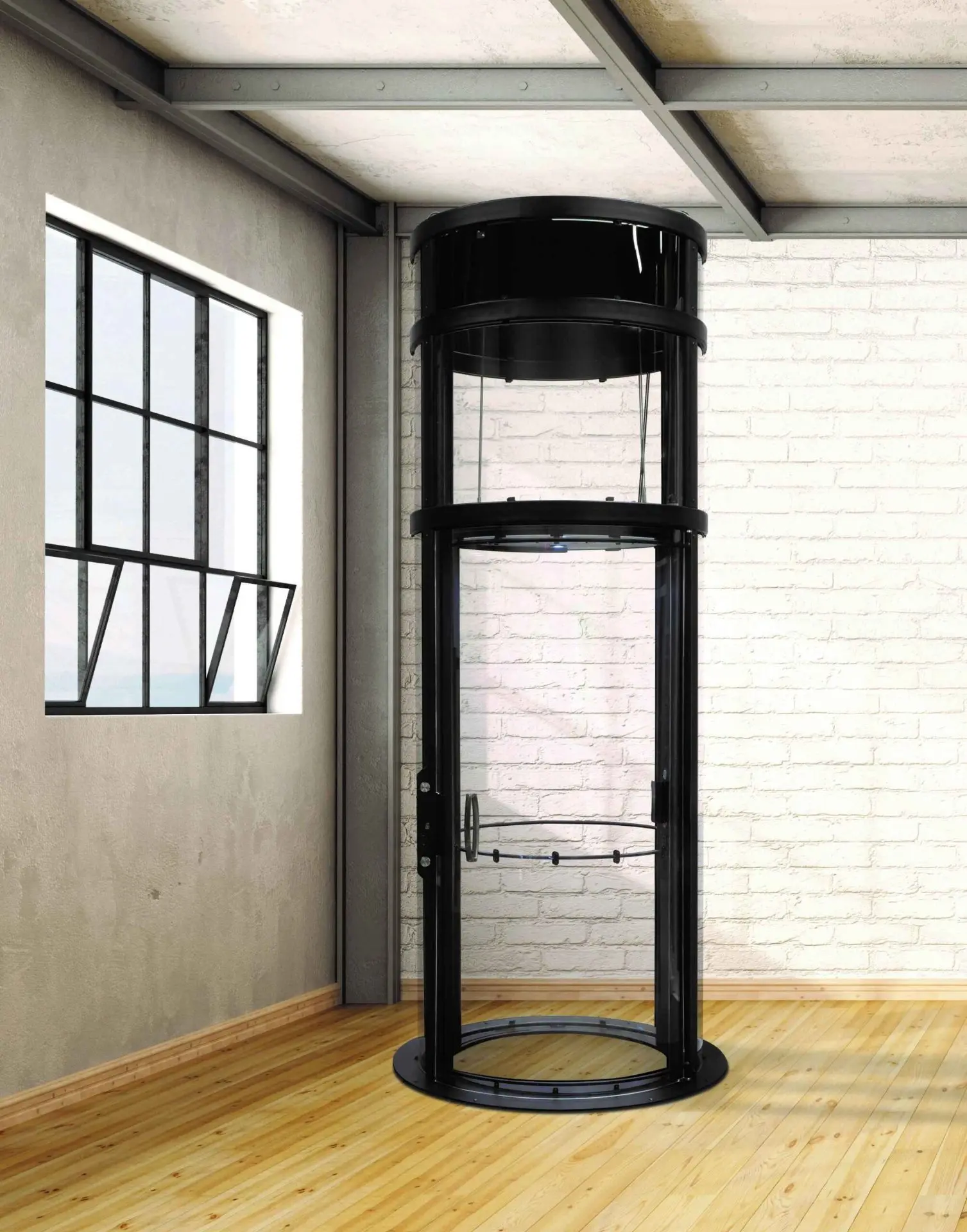 Savaria VueLift Mini home elevator in a black finish