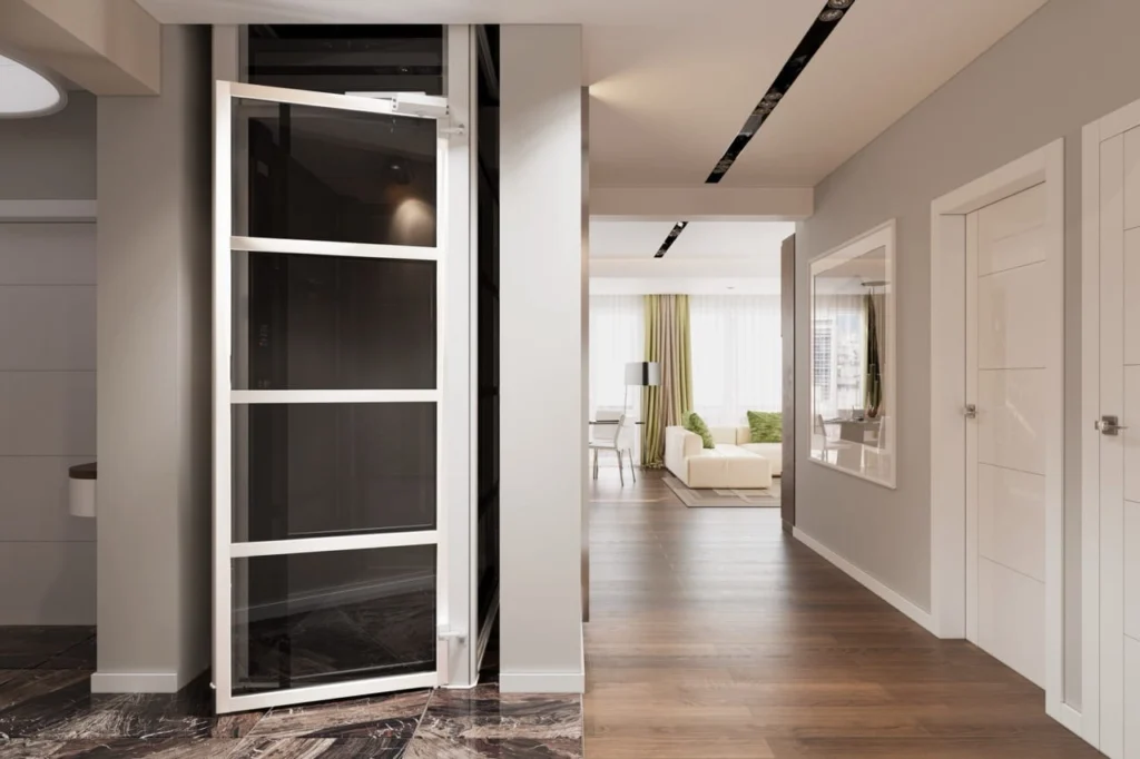 Cube Lift indoor residential elevator with compact square design