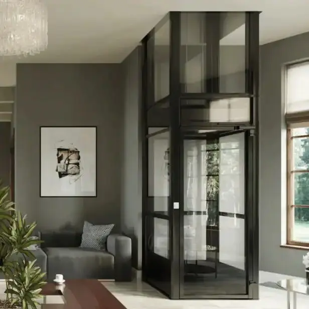 Level Up Whisper Elite SQ200 residential elevator installed in a modern Florida luxury home interior