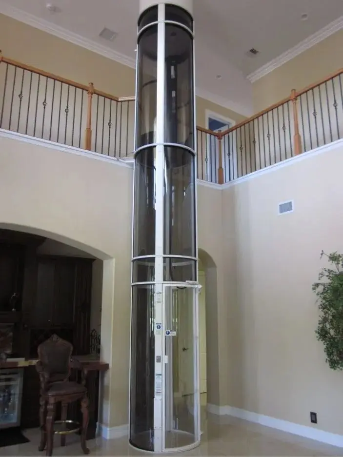 PVE37 pneumatic vacuum elevator installed in a two-story Florida home