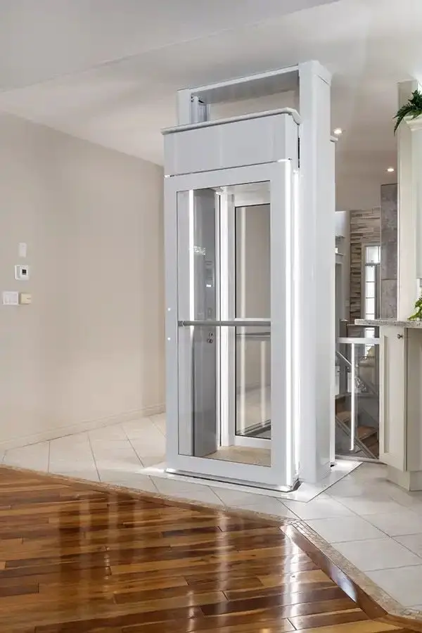 Savaria Luma Lift home accessibility elevator with compact through-floor design in a modern Florida home